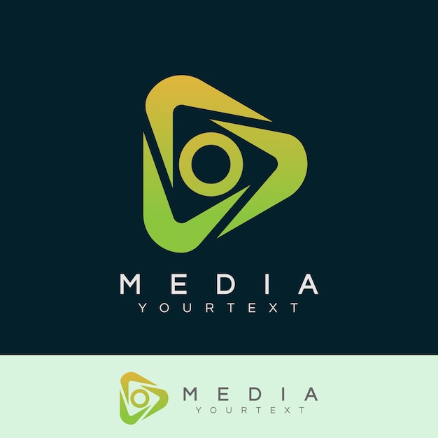 media initiaal Letter O Logo ontwerp