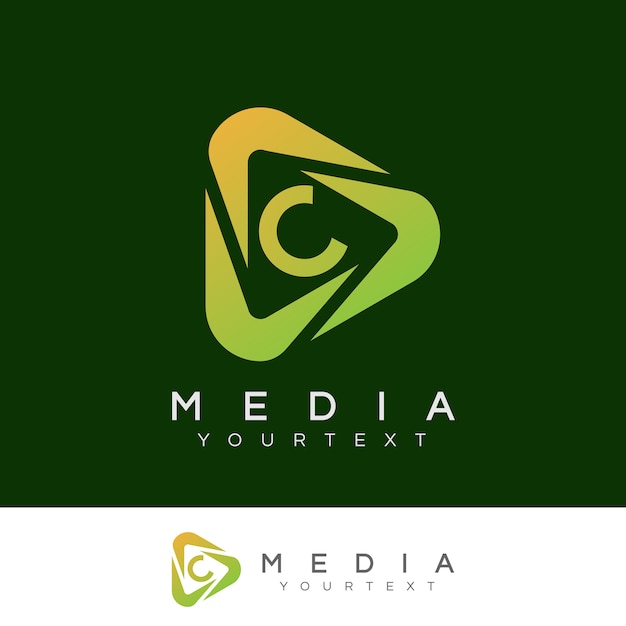 media initial Letter C Logo design