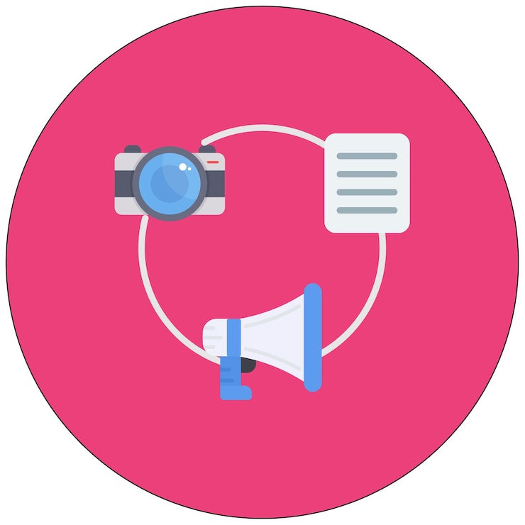Vector media liaison flat illustration