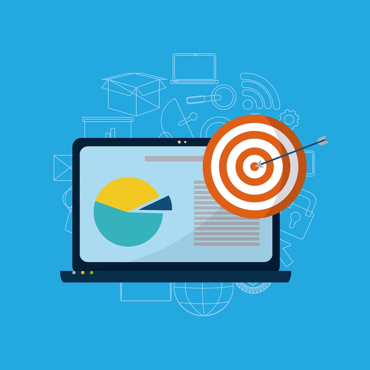Vector media marketing business from computer