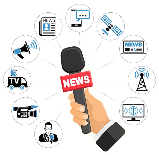 미디어 및 뉴스 개념