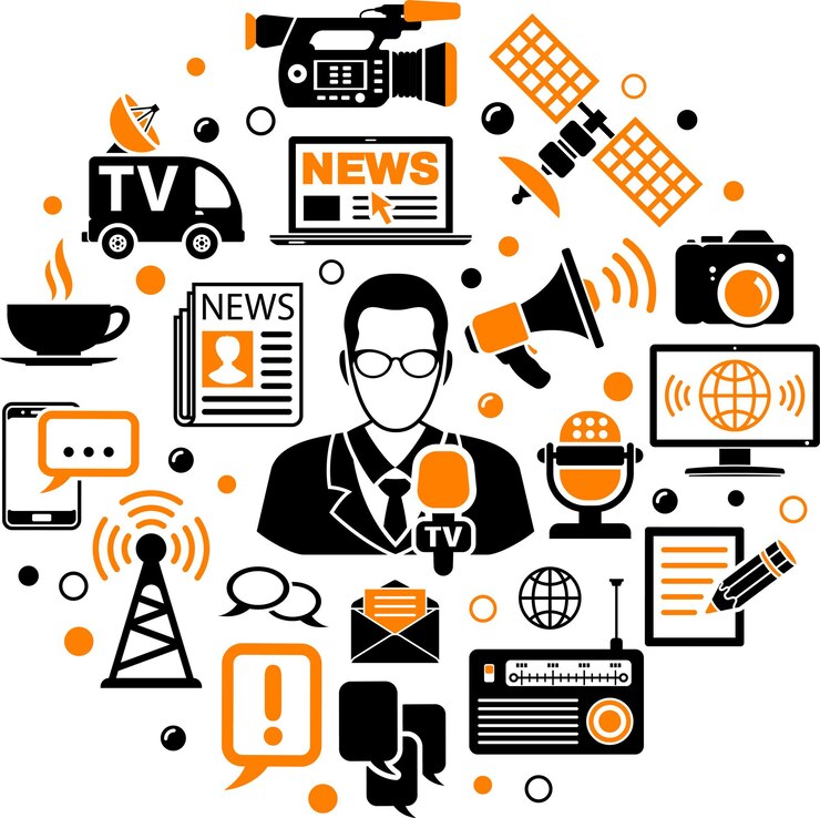 Vector media and news concept