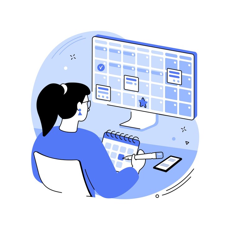 Vector media planning isolated cartoon vector illustrations