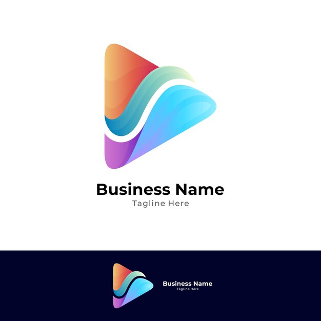 Media play gradient logo