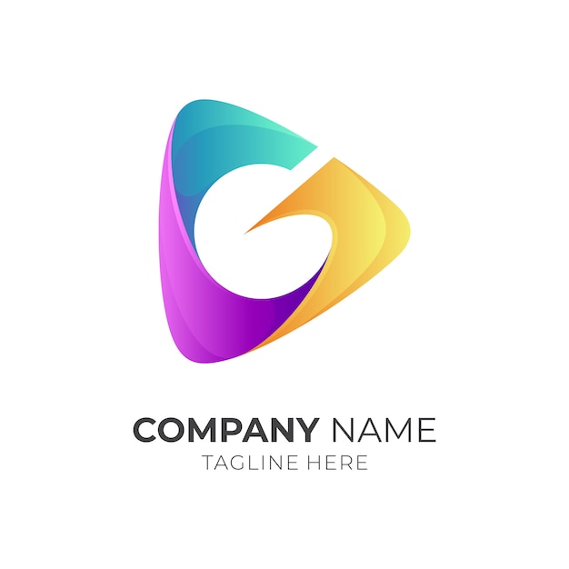 Media Play + Letter G Logo Concept