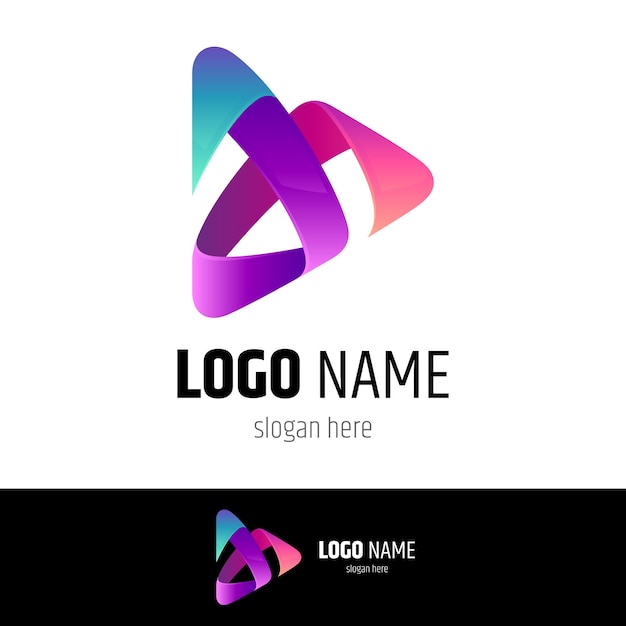 Concetto di logo di riproduzione multimediale