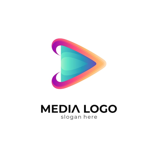 Vector media play logo template