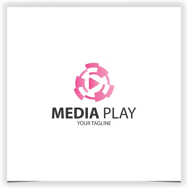 Media play technology logo premium elegant template vector eps 10