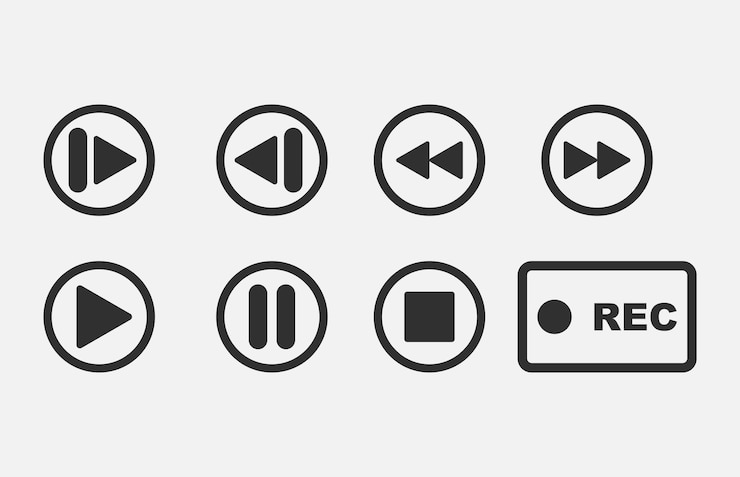 Vector メディアプレーヤーのボタンコレクションベクターデザイン要素