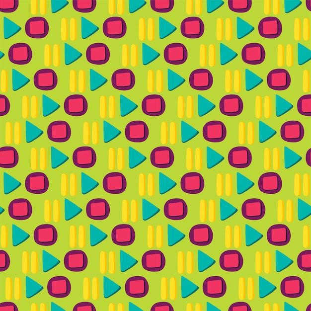 Media Player Colorful Button Flat Seamless Pattern