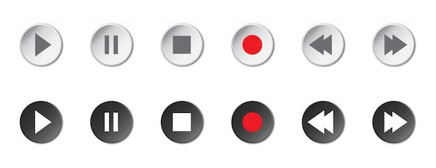 Vector media player control icon set vector illustration