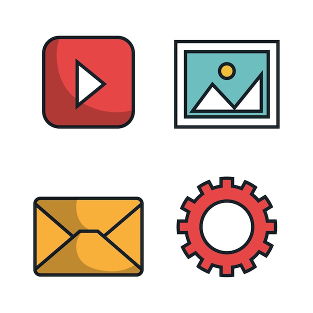 Media player flat isolated icon vector illustration design