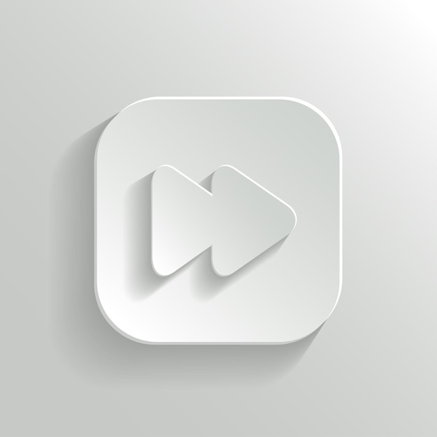 Media player icon vector white app button