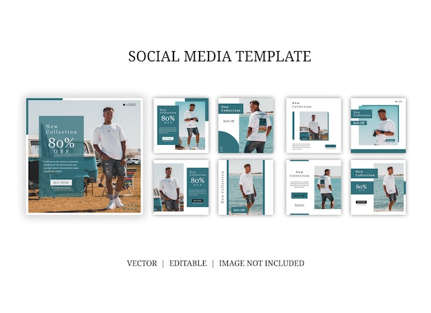 Vector media social template