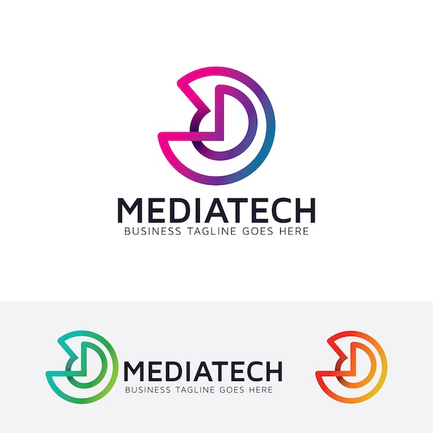 Шаблон для логотипа media tech