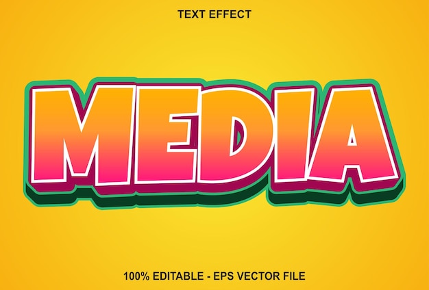 Media text effect with orange and pink color