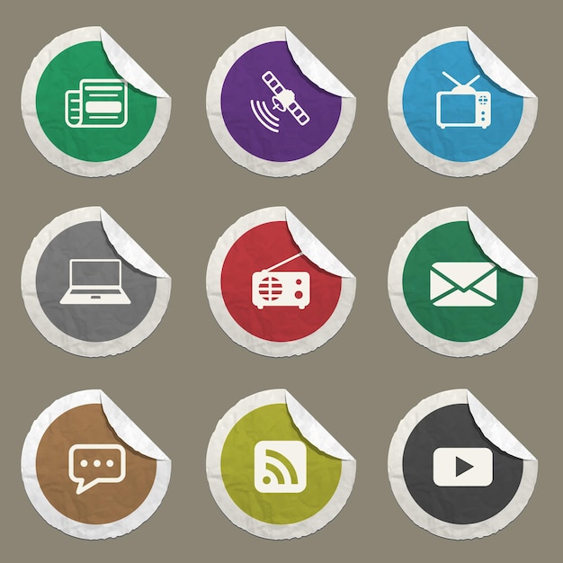 Media vector icons for web sites and user interface