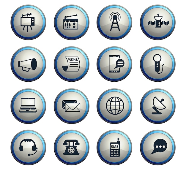 Media vector icons for web and user interface design