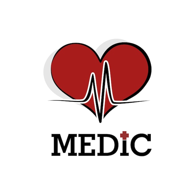 Medic hart logo merkontwerp