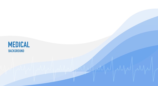 Вектор Медицинский абстрактный фон. синяя волновая линия. скопируйте пространство. векторная иллюстрация