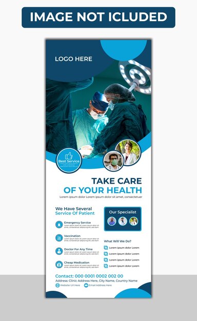 Medical agency healthcare roll up stand banner template design