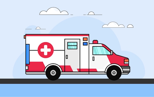 Medical ambulance car vector clipart