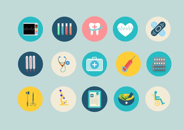 Vector medical_and_healthcare_flat_icons_set3333