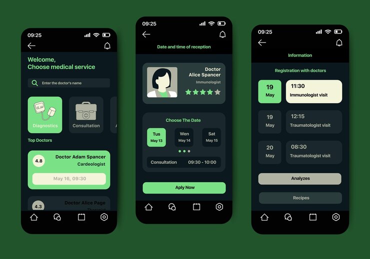 Vector medical app concept in flat design a convenient and stylish medical application