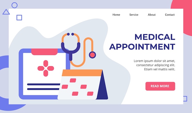 Medical appointment register schedule calender campaign for web website home homepage landing page 