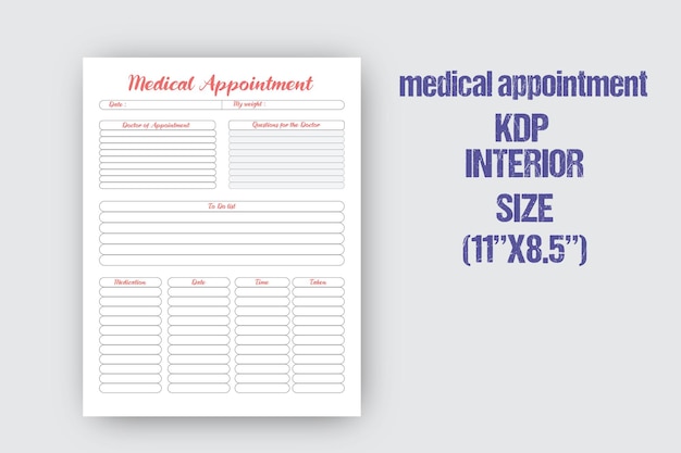 Vector medical appointment template