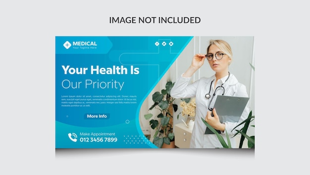 Medical banner template design for social media post banner advertising