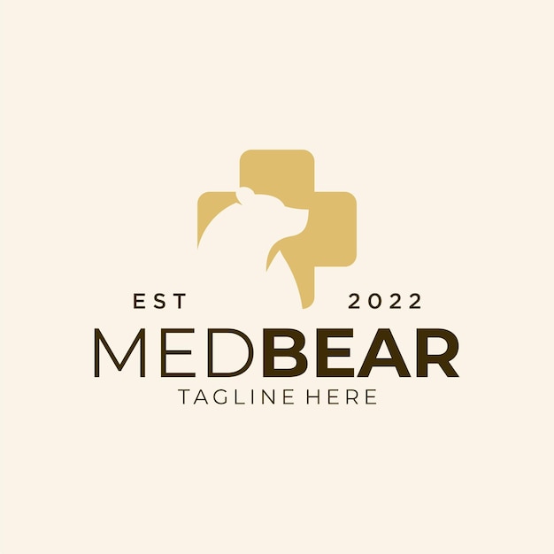 medical bear logo designs for health animal and medical pet service