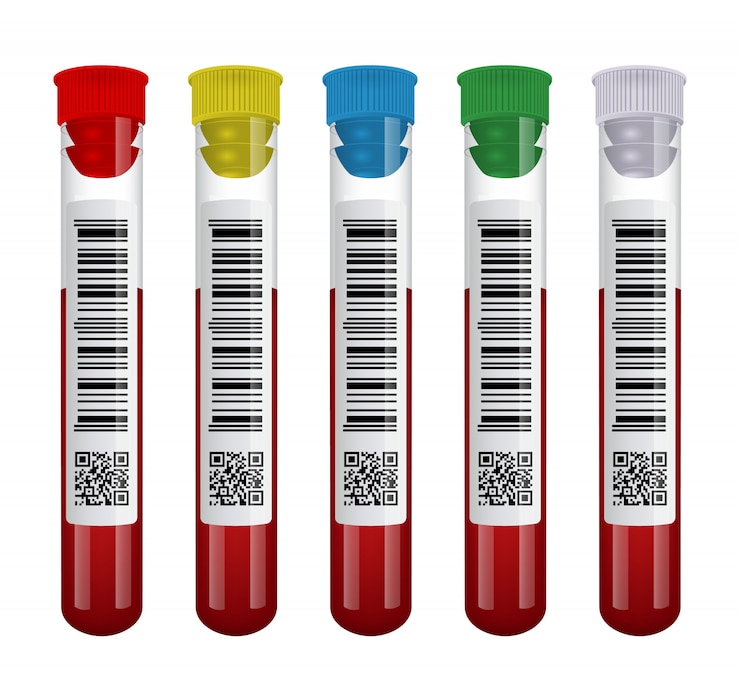 Vector medical blood test tube set isolated