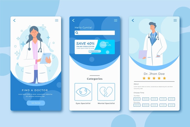 Vector medical booking app