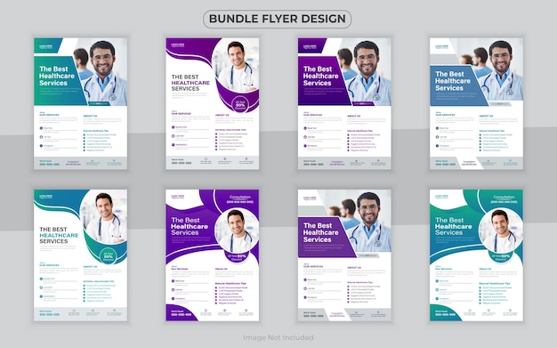 Medical bundle Flyer Design Template and Hospital Flyer set corporate branding Medical Brochure