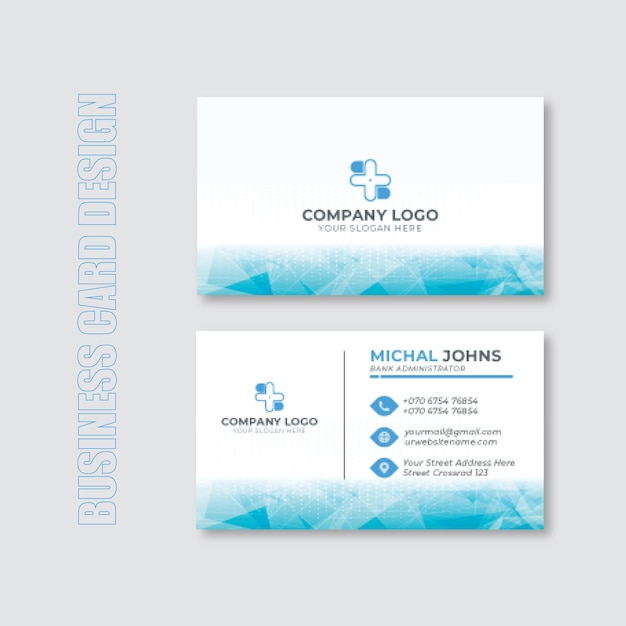 Vector medical business card design template card vector