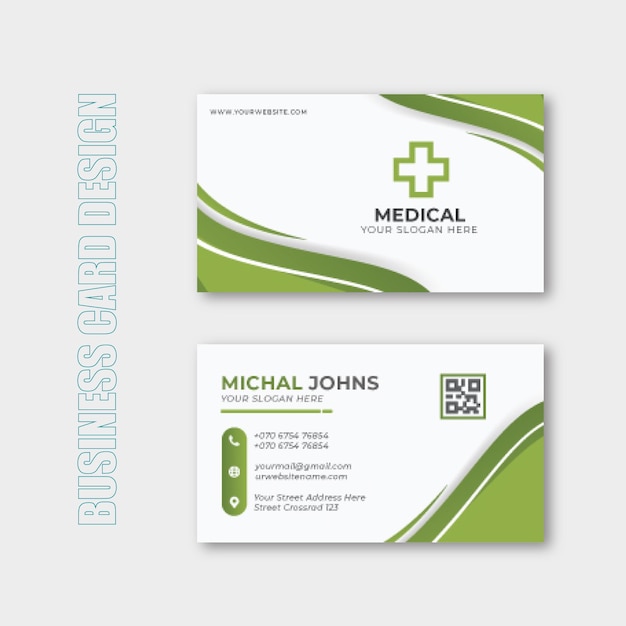 Medical business card design template card