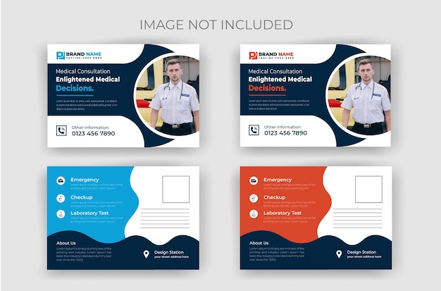 Medical business card design template