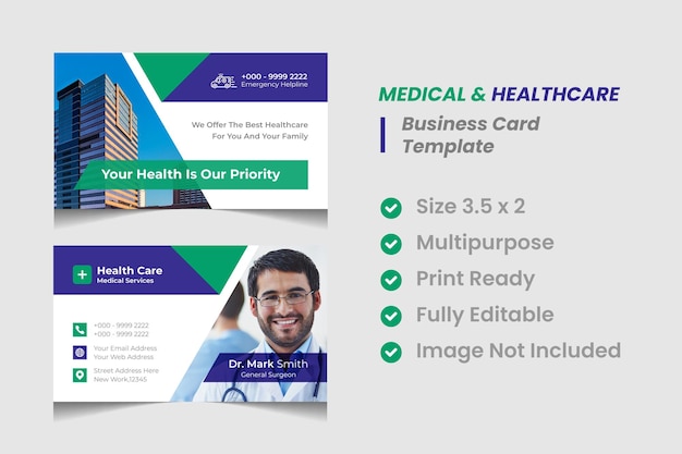 Medical business card template