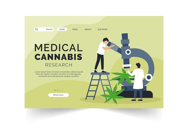 Modello di pagina di destinazione della cannabis medica