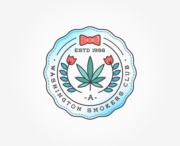 Medical cannabis marijuana badge template