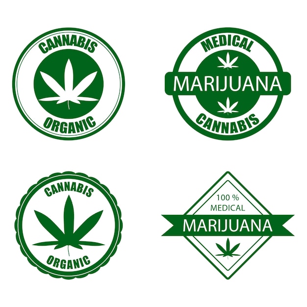 Medical cannabis organic marijuana badge label for treatment