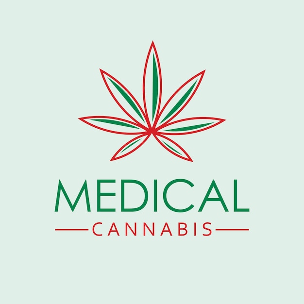 Disegno del logo del vettore di cannabis medica logotipo di foglia di canapa modello di logo della medicina organica