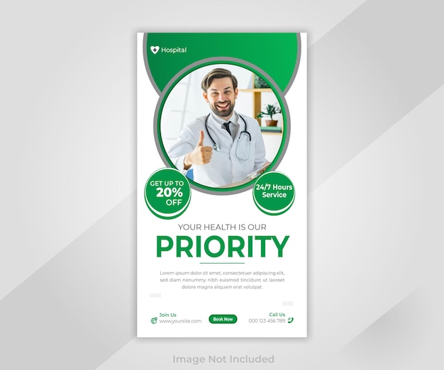 Medical care instagram stories template