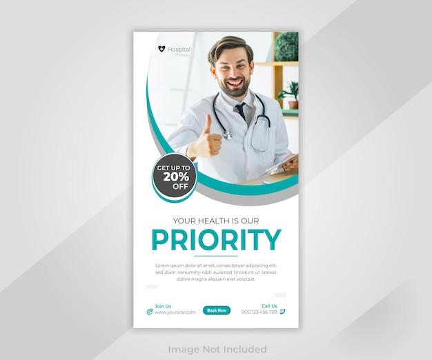 Medical care instagram stories template