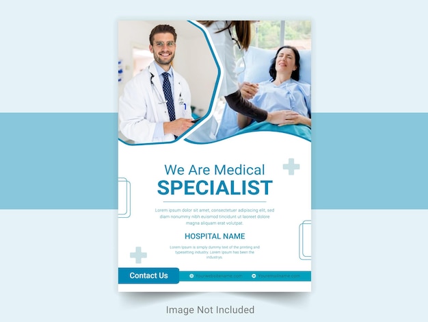 Плакат о медицинском обслуживании и шаблон дизайна флаера