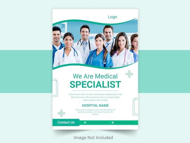 medical care poster and flyer design template