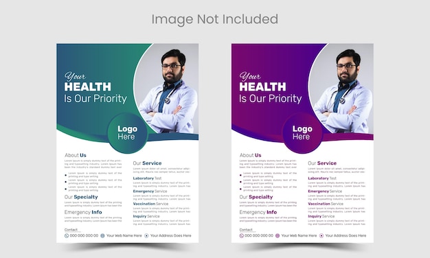 medical care poster and flyer template design