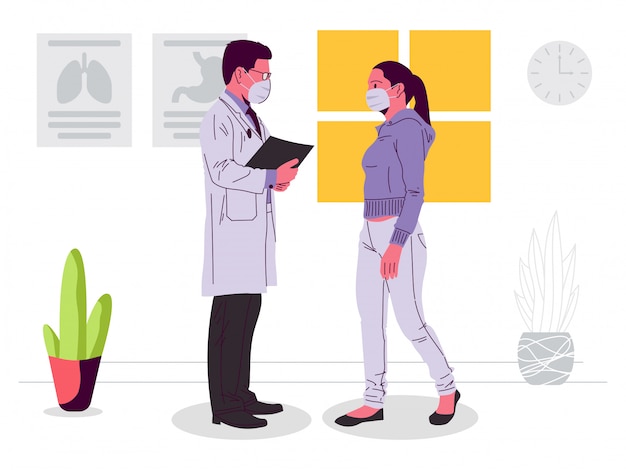 Vector medical check up   illustration