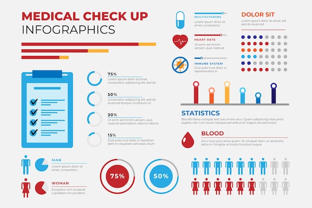 Vector medical check-up infographics template